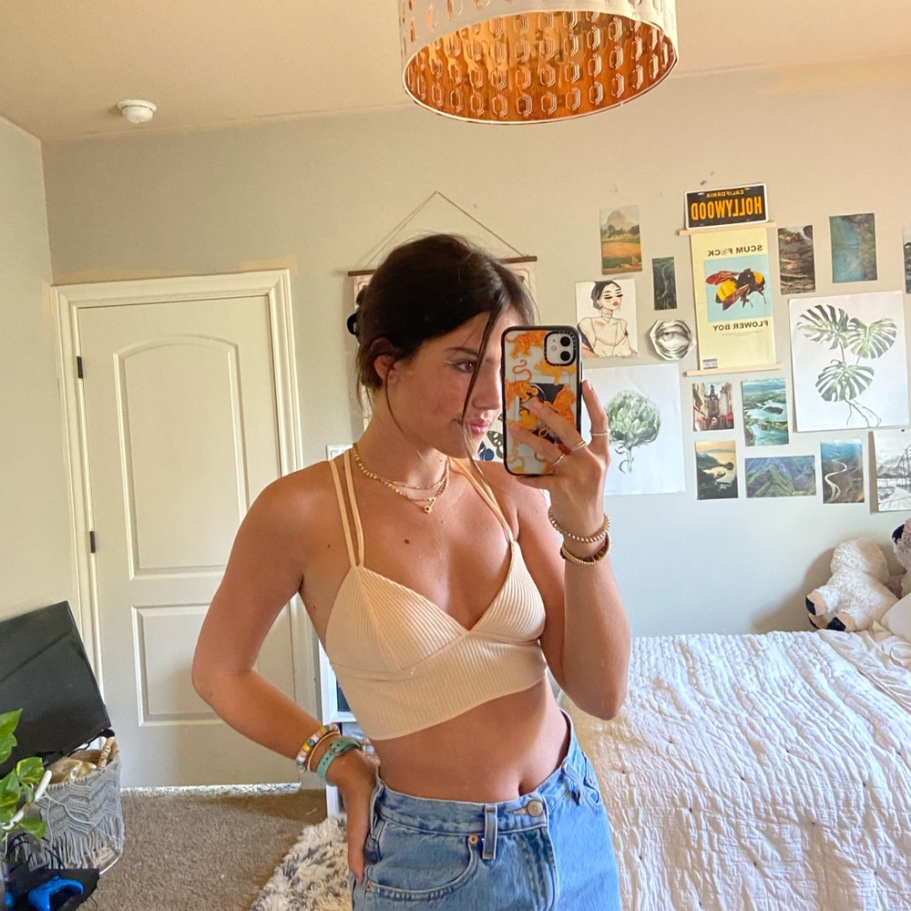 Pac-sun light orange crop tank top